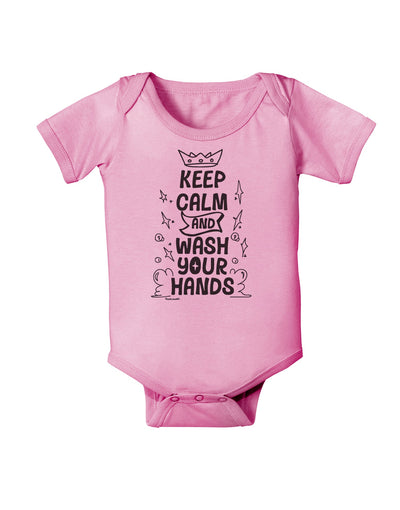 Keep Calm and Wash Your Hands Baby Romper Bodysuit-Baby Romper-TooLoud-Pink-06-Months-Davson Sales