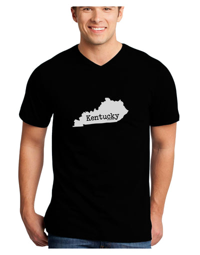 Kentucky - United States Shape Adult Dark V-Neck T-Shirt by TooLoud-TooLoud-Black-Small-Davson Sales