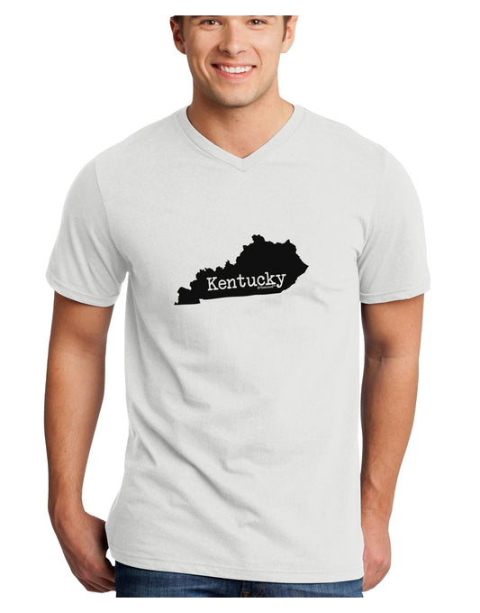 Kentucky - United States Shape Adult V-Neck T-shirt by TooLoud-Mens V-Neck T-Shirt-TooLoud-White-Small-Davson Sales