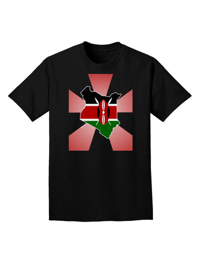 Kenya Flag Design Adult Dark T-Shirt-Mens T-Shirt-TooLoud-Black-Small-Davson Sales