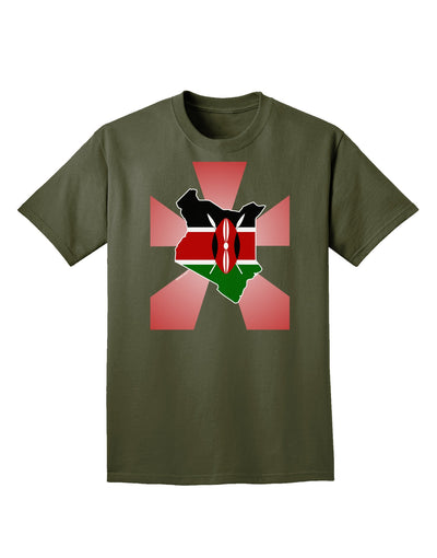 Kenya Flag Design Adult Dark T-Shirt-Mens T-Shirt-TooLoud-Military-Green-Small-Davson Sales