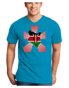 Kenya Flag Design Adult Dark V-Neck T-Shirt-TooLoud-Turquoise-Small-Davson Sales