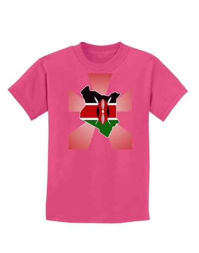 Kenya Flag Design Childrens Dark T-Shirt-Childrens T-Shirt-TooLoud-Sangria-X-Small-Davson Sales