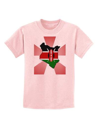 Kenya Flag Design Childrens T-Shirt-Childrens T-Shirt-TooLoud-PalePink-X-Small-Davson Sales