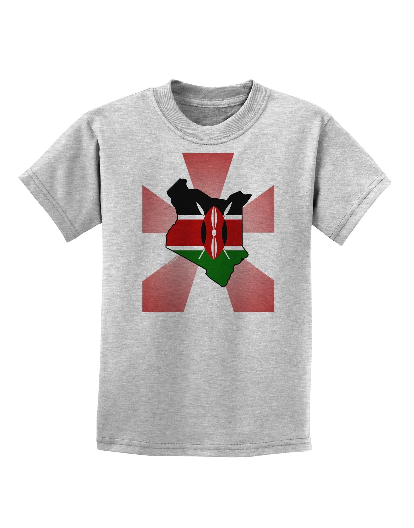 Kenya Flag Design Childrens T-Shirt-Childrens T-Shirt-TooLoud-AshGray-X-Small-Davson Sales