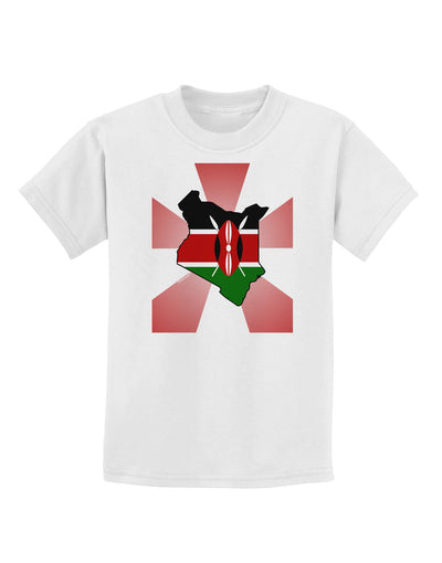 Kenya Flag Design Childrens T-Shirt-Childrens T-Shirt-TooLoud-White-X-Small-Davson Sales