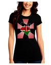 Kenya Flag Design Juniors Petite Crew Dark T-Shirt-T-Shirts Juniors Tops-TooLoud-Black-Juniors Fitted Small-Davson Sales