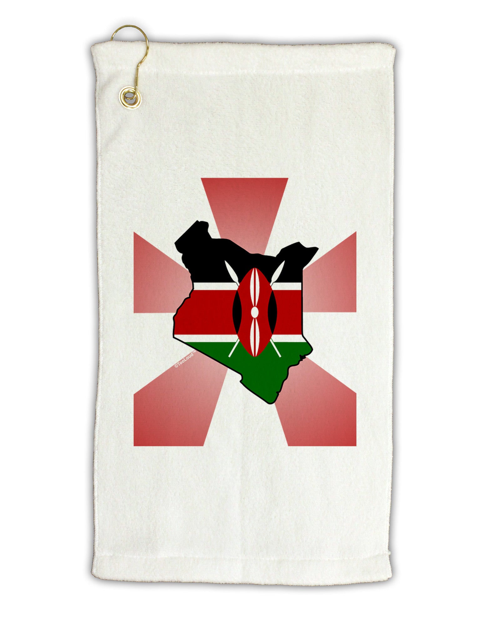 Kenya Flag Design Micro Terry Gromet Golf Towel 11"x19-Golf Towel-TooLoud-White-Davson Sales