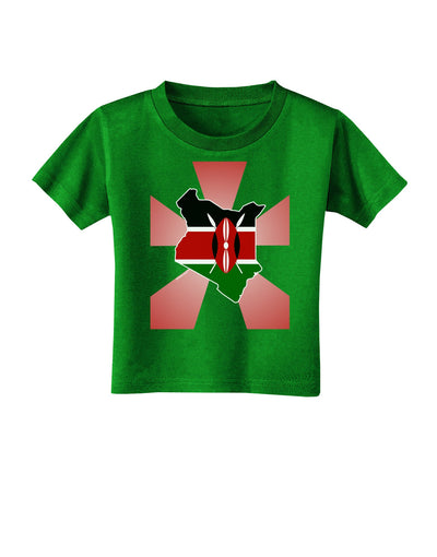 Kenya Flag Design Toddler T-Shirt Dark-Toddler T-Shirt-TooLoud-Clover-Green-2T-Davson Sales