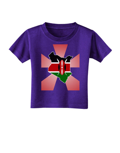 Kenya Flag Design Toddler T-Shirt Dark-Toddler T-Shirt-TooLoud-Purple-2T-Davson Sales