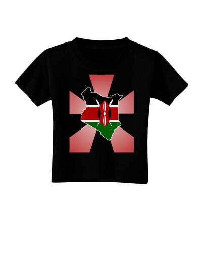 Kenya Flag Design Toddler T-Shirt Dark-Toddler T-Shirt-TooLoud-Black-2T-Davson Sales