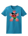 Kenya Flag Design Womens Dark T-Shirt-TooLoud-Turquoise-X-Small-Davson Sales