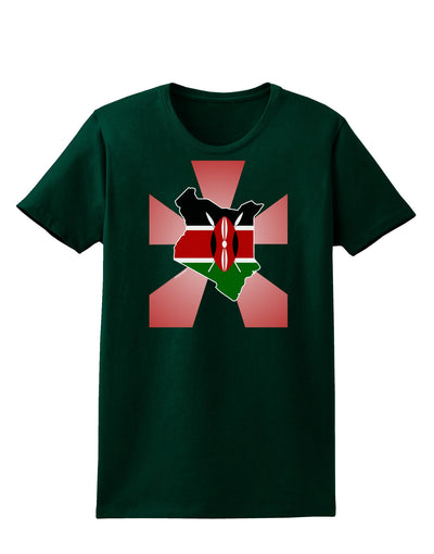 Kenya Flag Design Womens Dark T-Shirt-TooLoud-Forest-Green-Small-Davson Sales