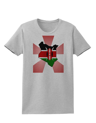 Kenya Flag Design Womens T-Shirt-Womens T-Shirt-TooLoud-AshGray-X-Small-Davson Sales