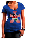 Kenya Flag Design Womens V-Neck Dark T-Shirt-Womens V-Neck T-Shirts-TooLoud-Royal-Blue-Juniors Fitted Small-Davson Sales