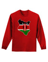 Kenya Flag Silhouette Adult Long Sleeve Dark T-Shirt-TooLoud-Red-Small-Davson Sales