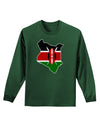 Kenya Flag Silhouette Adult Long Sleeve Dark T-Shirt-TooLoud-Dark-Green-Small-Davson Sales