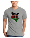 Kenya Flag Silhouette Adult V-Neck T-shirt-Mens V-Neck T-Shirt-TooLoud-HeatherGray-Small-Davson Sales