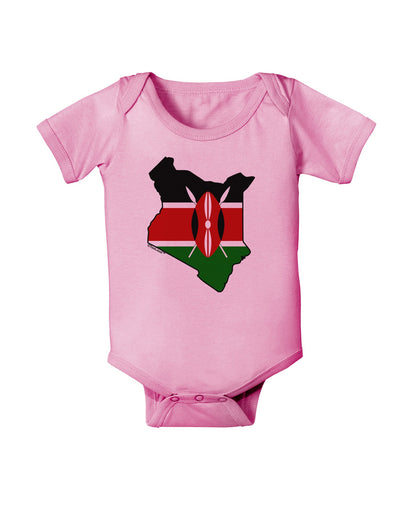 Kenya Flag Silhouette Baby Romper Bodysuit-Baby Romper-TooLoud-Pink-06-Months-Davson Sales