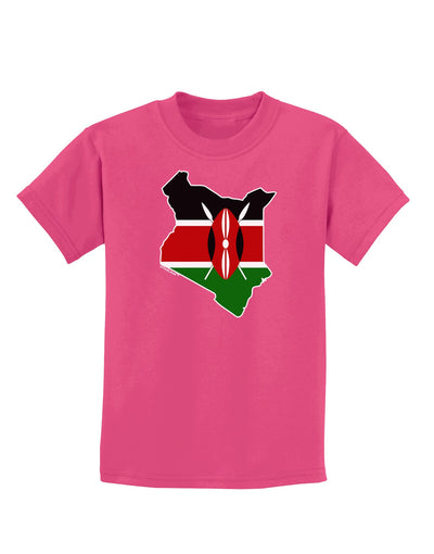 Kenya Flag Silhouette Childrens Dark T-Shirt-Childrens T-Shirt-TooLoud-Sangria-X-Small-Davson Sales