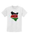 Kenya Flag Silhouette Childrens T-Shirt-Childrens T-Shirt-TooLoud-White-X-Small-Davson Sales