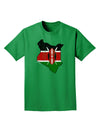 Kenya Flag Silhouette Distressed Adult Dark T-Shirt-Mens T-Shirt-TooLoud-Kelly-Green-Small-Davson Sales