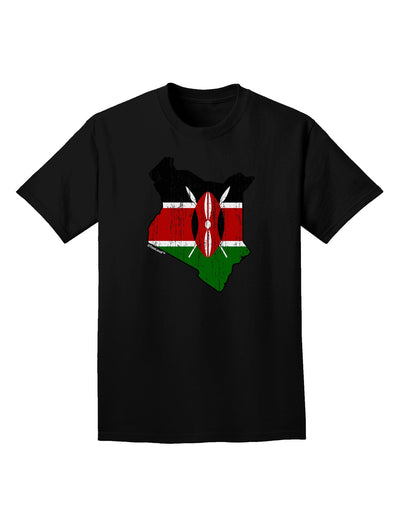 Kenya Flag Silhouette Distressed Adult Dark T-Shirt-Mens T-Shirt-TooLoud-Black-Small-Davson Sales