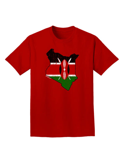 Kenya Flag Silhouette Distressed Adult Dark T-Shirt-Mens T-Shirt-TooLoud-Red-Small-Davson Sales