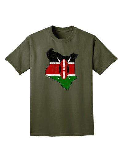 Kenya Flag Silhouette Distressed Adult Dark T-Shirt-Mens T-Shirt-TooLoud-Military-Green-Small-Davson Sales