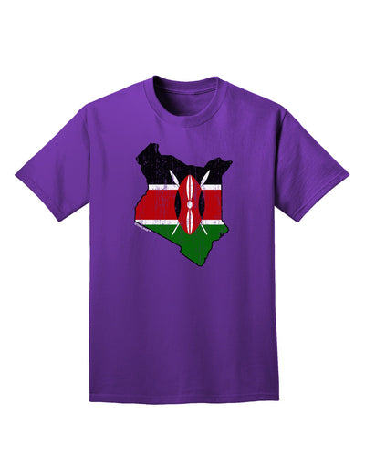 Kenya Flag Silhouette Distressed Adult Dark T-Shirt-Mens T-Shirt-TooLoud-Purple-Small-Davson Sales