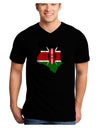 Kenya Flag Silhouette Distressed Adult Dark V-Neck T-Shirt-TooLoud-Black-Small-Davson Sales
