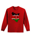 Kenya Flag Silhouette Distressed Adult Long Sleeve Dark T-Shirt-TooLoud-Red-Small-Davson Sales