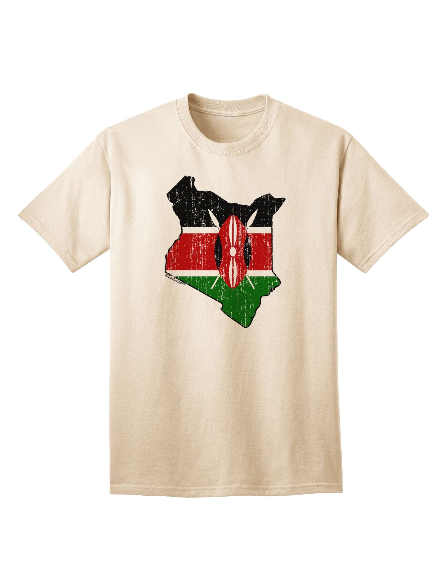 Kenya Flag Silhouette Distressed Adult T-Shirt-Mens T-Shirt-TooLoud-Natural-Small-Davson Sales