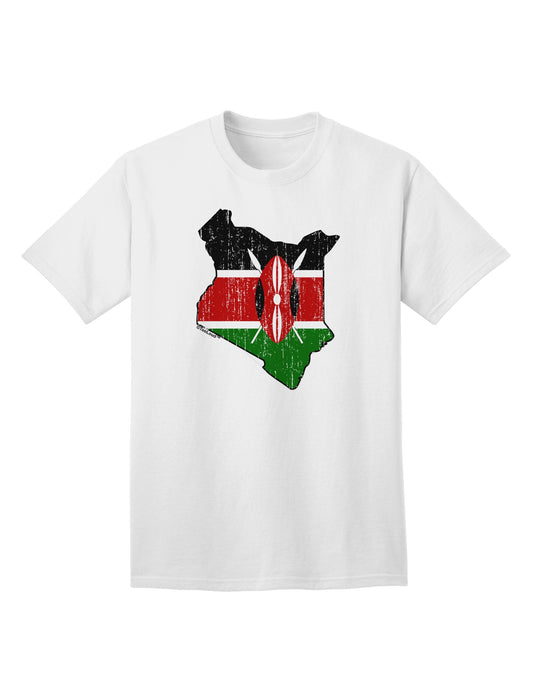 Kenya Flag Silhouette Distressed Adult T-Shirt-Mens T-Shirt-TooLoud-White-Small-Davson Sales