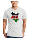 Kenya Flag Silhouette Distressed Adult V-Neck T-shirt-Mens V-Neck T-Shirt-TooLoud-White-Small-Davson Sales