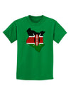 Kenya Flag Silhouette Distressed Childrens Dark T-Shirt-Childrens T-Shirt-TooLoud-Kelly-Green-X-Small-Davson Sales