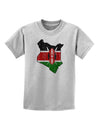 Kenya Flag Silhouette Distressed Childrens T-Shirt-Childrens T-Shirt-TooLoud-AshGray-X-Small-Davson Sales