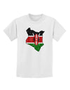 Kenya Flag Silhouette Distressed Childrens T-Shirt-Childrens T-Shirt-TooLoud-White-X-Small-Davson Sales