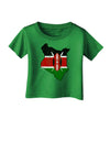 Kenya Flag Silhouette Distressed Infant T-Shirt Dark-Infant T-Shirt-TooLoud-Clover-Green-06-Months-Davson Sales