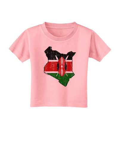 Kenya Flag Silhouette Distressed Toddler T-Shirt-Toddler T-Shirt-TooLoud-Candy-Pink-2T-Davson Sales