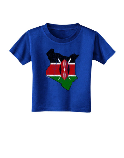 Kenya Flag Silhouette Distressed Toddler T-Shirt Dark-Toddler T-Shirt-TooLoud-Royal-Blue-2T-Davson Sales