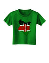 Kenya Flag Silhouette Distressed Toddler T-Shirt Dark-Toddler T-Shirt-TooLoud-Clover-Green-2T-Davson Sales