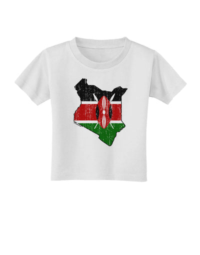 Kenya Flag Silhouette Distressed Toddler T-Shirt-Toddler T-Shirt-TooLoud-White-2T-Davson Sales