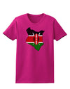 Kenya Flag Silhouette Distressed Womens Dark T-Shirt-TooLoud-Hot-Pink-Small-Davson Sales