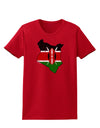 Kenya Flag Silhouette Distressed Womens Dark T-Shirt-TooLoud-Red-X-Small-Davson Sales