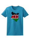 Kenya Flag Silhouette Distressed Womens Dark T-Shirt-TooLoud-Turquoise-X-Small-Davson Sales