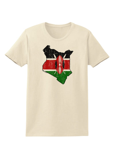 Kenya Flag Silhouette Distressed Womens T-Shirt-Womens T-Shirt-TooLoud-Natural-X-Small-Davson Sales