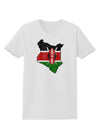 Kenya Flag Silhouette Distressed Womens T-Shirt-Womens T-Shirt-TooLoud-White-X-Small-Davson Sales