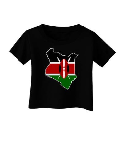 Kenya Flag Silhouette Infant T-Shirt Dark-Infant T-Shirt-TooLoud-Black-06-Months-Davson Sales