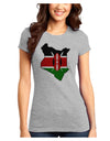 Kenya Flag Silhouette Juniors Petite T-Shirt-T-Shirts Juniors Tops-TooLoud-Ash-Gray-Juniors Fitted X-Small-Davson Sales